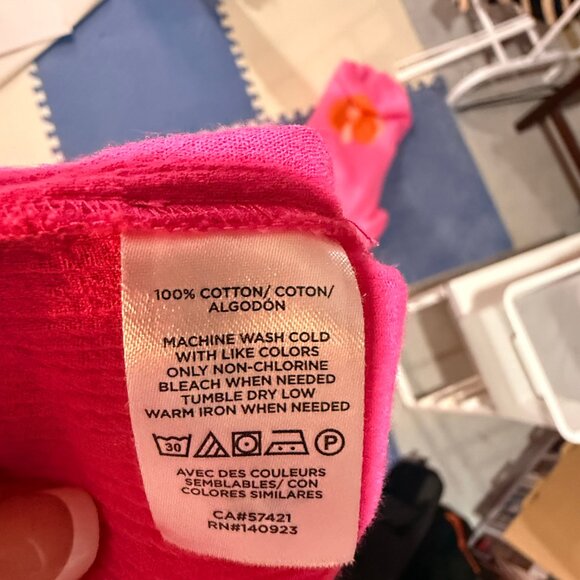 Loft Size XL Women's Gauze Hot Pink Top with Collar - Picture 4 of 4